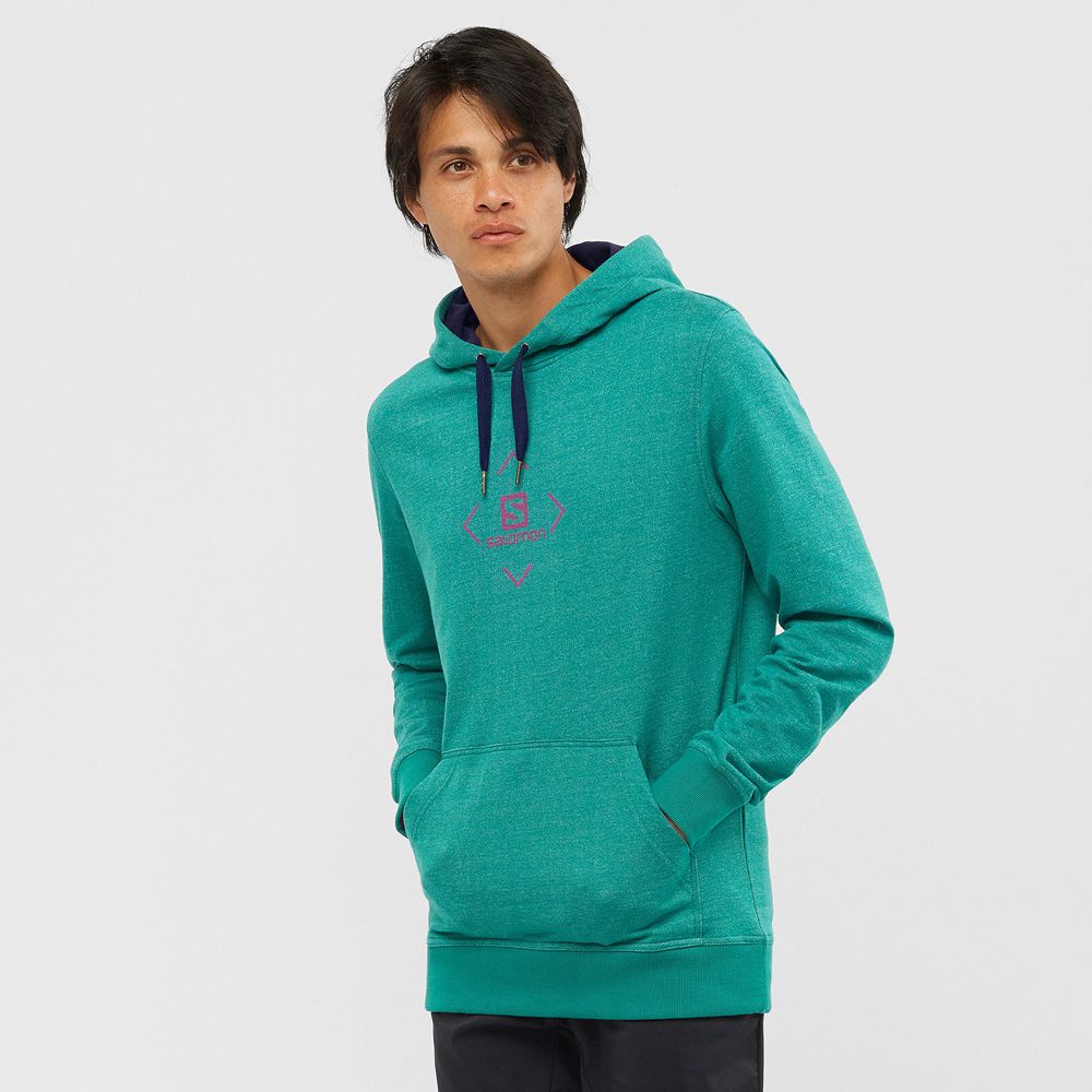 Salomon SHIFT HOODIE M Capa Intermedia Hombre - Verde - Colombia (08927-BIDW)